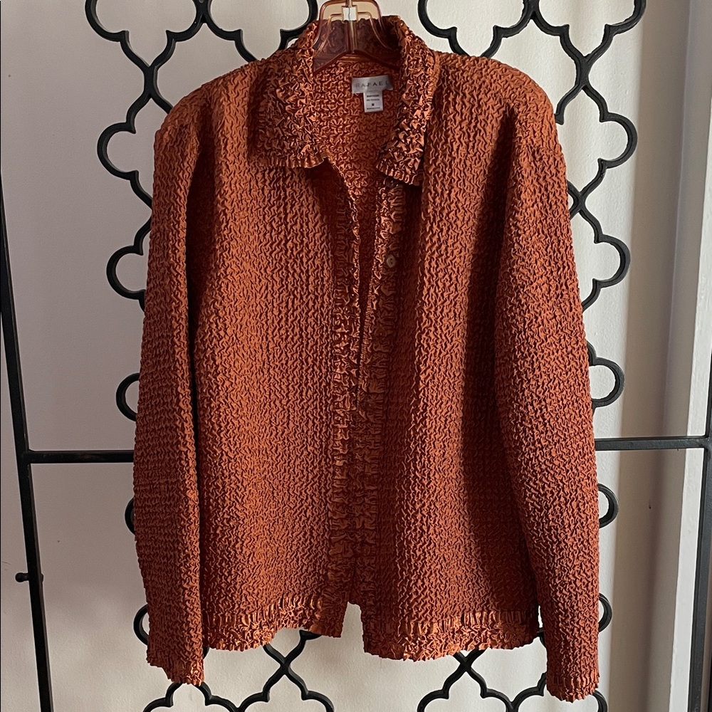 VTG RAFAEL Copper Lightweight Crinkled Textured Jacket